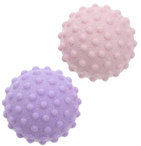 MOTHNUR 2 Piezas Bolas de Masaje de Silicona de Unidades Rosa y Morado Pelotas de Fascia Suaves y Duraderas para Aliviar Tensión Muscular y Corporal