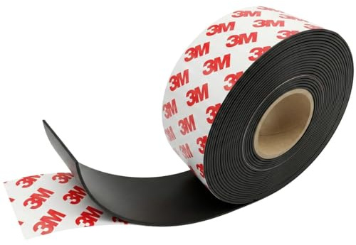 Lumonic 5m Magnetisk självhäftande tejp | 40x1mm | Flexibel, självhäftande, kan skäras till utan borrning | Flugskärm, skola och svarta tavlan