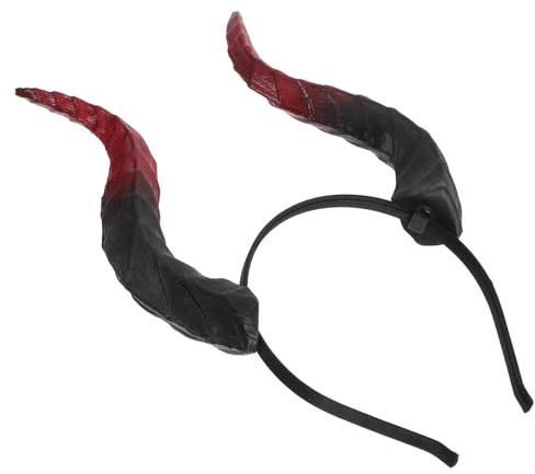 OUNONA Halloween Ond Kostym Pannband med Avtagbara Oxhorn Lätt Elastiskt Hårband för Cosplay och Fest Bekvämt och Skonsamt Flesta Huvudstorlekar