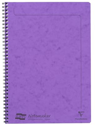 Clairefontaine 4864Z - One Notemakers Spiral Notebook Europa Lilac - A4 21 x 29,7 cm - 120 Detachable Ruled Pages - White Paper 90 g - Glossy Card Cover