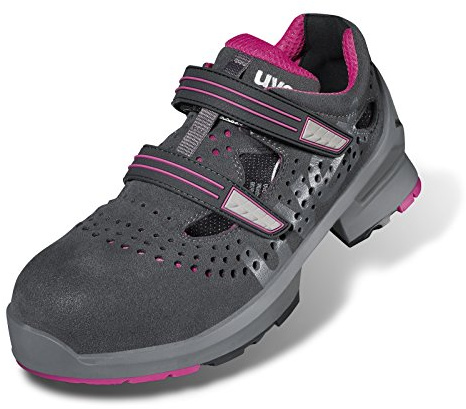 Uvex 1 Women's Safety Velcro Sandals S1 SRC Width 10 Size 40 Gray