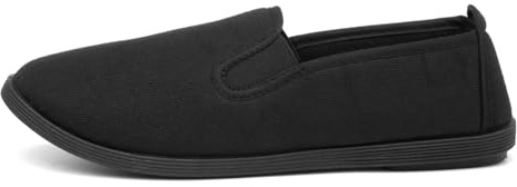 Red Fish Womens Black Slip On Canvas Shoe - Size 8 UK - Black