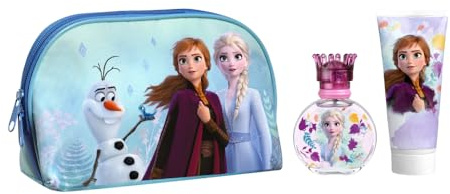 Disney Frozen Kids Perfume Gift Set, Eau De Toilette Spray (50ml), Toiletry Bag & Shower Gel (100ml), Vegan, Natural, Dermatologically Tested & Travel Friendly, Best Gift for Any Occasion & Daily Use