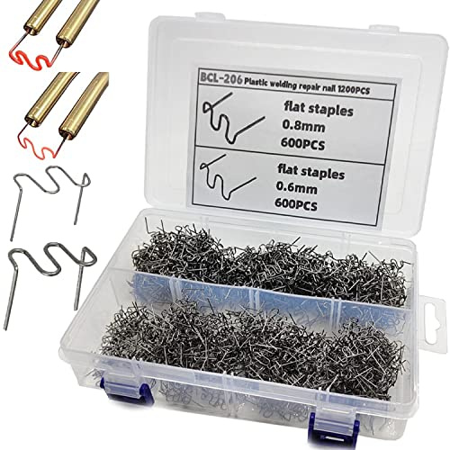 1200PCS Graffette saldatore plastica, forma d'onda, riparazione paraurti auto, Accessori per saldatura