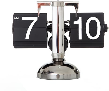 KENJIEY Flip Clock,Retro Flip Down Clock Mechanical Digital Flip Desk Clocks Internal Gear Operated Flipping Down Clocks Battery Powered for Home Office Décor