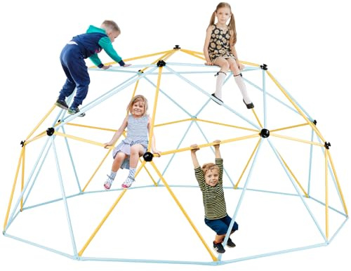 VEVOR Climbing Dome, 12FT Geometric Dome Climber Play Center for Kids 3 to 10 Years Old, Jungle Gym Supports 750LBS and Easy Assembly, with Climbing Grip, Outdoor Backyard Play Equipment for Kids