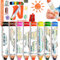 nsxsu Holz 3 in 1 Buntstifte Kinder, 8 Stück Chunky wachsmalstifte ab 1 jahr, Wasserfarbe, Fett Dreieckig Farbe Bleistift mit Spitzer, Easy-Grip für Kinder, Mehrfarbig