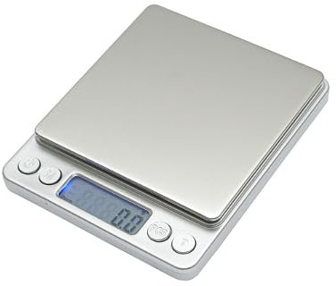 Bilancia da Cucina Digitale, 3 kg di Capacità, Precisione 0,1 g, Display LCD, Piattaforma in Acciaio Inox, Unità di Misura Multipla