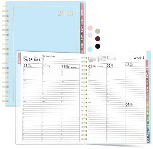 Appointment Book 2026 Planner, Forvencer Daily Weekly & Monthly Calendar Planner (Jan 2026-Dec 2026), 8.5x11, Hourly Agenda Book, 30 Minute Increments, Flexible Cover, Organizer Notebook, A4, Blue
