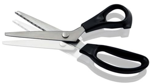 DIYEAH Zackenschere Für Stoff Dreieck-sägezahn-schneiderschere Stoffschere Mit -schnitt Aus Langlebigem Klingen Und Abs-kunststoff Griff Ca Gesamtlänge