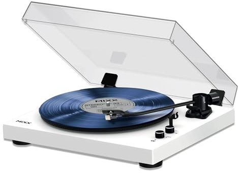Mixx Analog 5 Vinyl Record Player with Bluetooth Output | RCA & Line-Out Connections | Adjustable Speed (33/45 RPM) | Audio Technica Cartridges | Aluminium Tonearm for Audiophiles | Black/White
