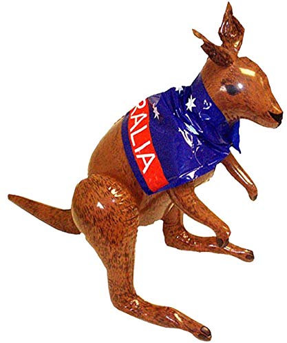Henbrandt 2 x Inflatable Kangaroo with Australian Flag 70cm Blow Up Kangaroo Inflatable Toys Party Decorations Pool Party Photo Booth Props Football World Cup Fancy Dress Accessory