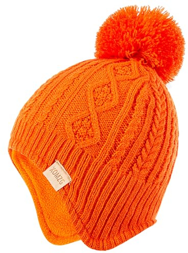 XOMZG Cappellino per Neonati, Set Cappello e Sciarpa Invernali Caldi in Maglia con Pompon per Bambine, Cappellino Invernale per Bambini Piccoli (0-36 Mesi)