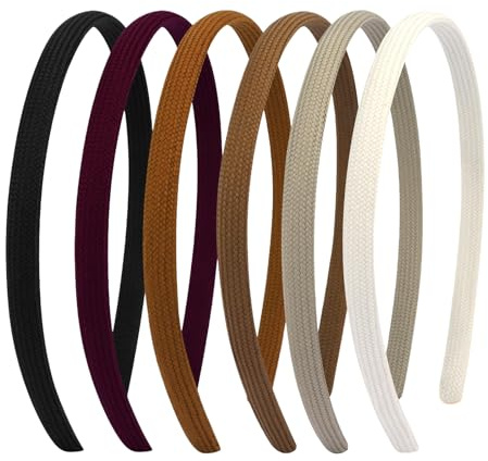 Auroriel 6 Piezas Diademas Delgadas Para Damas Y Niñas Sin Presión En La Cabeza Diademas Cómodas De Tela Antideslizante Bandas De Cabello Delgadas Accesorios Para El Cabe