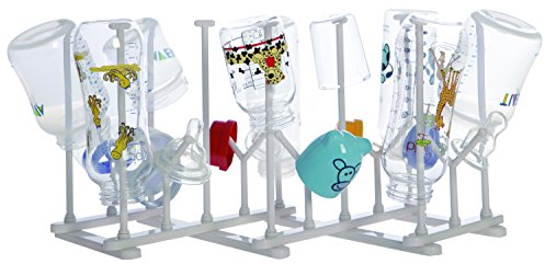 Dreambaby Baby Bottle & Nipple Drying Rack - Foldable & Portable Draining Holder - White - Model F530
