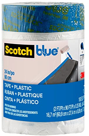 ScotchBlue Scotch Painter's Tape PT2093EL-24 Plastique pré-collé pour peintre Transparent Largeur 61 cm