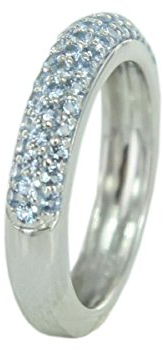 Fossil Damen-Ring 925 Sterling Silber Zirkonia blau Gr. 53 (16.9) JFS00081040-6.5