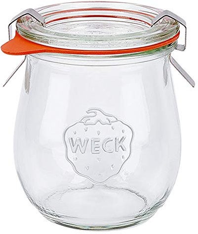 6x WECK-Mini-Tulpenglas 220ml mit Gummiring und Klammern