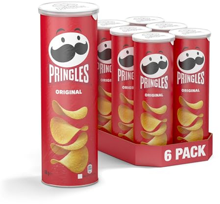 Pringles Original (6 x 165 g) – der unwiderstehliche Snack-Klassiker in der praktischen Dose – knackige Chips mit Salz – Pop. Play. Eat.