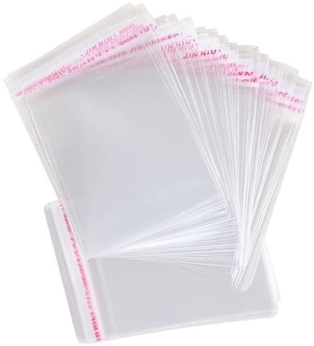 200 Stück Transparente Tüten mit Lasche Folien Beutel Selbstklebend PP Poly Cellophan Adhäsionsverschlußbeutel LP Großhandel Plastiktüte (4 x 6 cm)