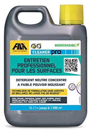 FILA Surface Care Solutions, CLEANER PRO, Detergente professionale concentrato per pavimenti con pH neutro, fino a 40 lavaggi, 1L