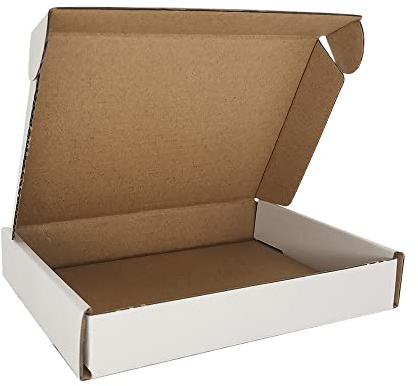CH-BOX 50 Pack 15x10x2.5cm (6x4x1'') Small Corrugated Cardboard Postal Boxes White for Shipping Mailing Packaging Royal Mail Small Parcel