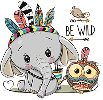 GIVBRO Bügelbilder Elefant Eule Wärmeübertragung Patches Applikationen Aufkleber Bügelflicken für Kind T-Shirt Kappe DIY Zubehör, L