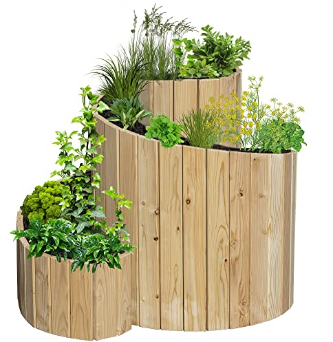 Holzfee Hochbeet Lärche Kräuterspirale Blumenspirale Snake 415 Spirale, Verwendung im Außenbereich