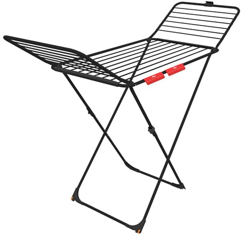 Vileda Stendibiancheria Extra Ultimate -Fili antipiega XXL per ridurre i segni sul bucato-20 metri di spazio di stenditura-Ruote per il trasporto-Supporto extra per piccoli capi-Gambe a X