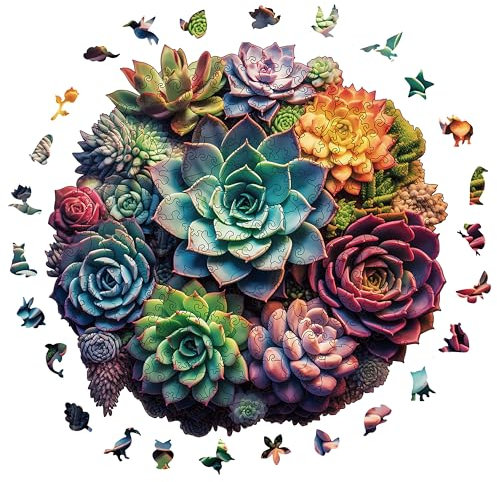 Holzpuzzle Erwachsene, 200 Teile Holzpuzzle Tiere füR Erwachsene und Kinder, Einzigartiges Tierform Puzzle, Wanddekoration für zu Hause