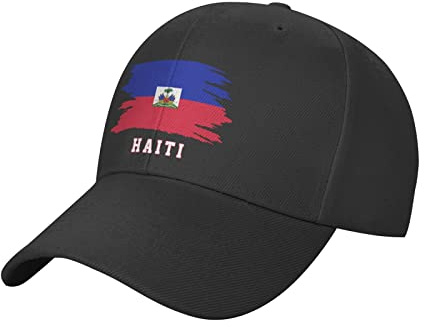 Bord Plat Casquette Haiti Flag Haitian Cool Casquette De Baseball Anti UV Trucker Cap Respirante Casquettes De Golf pour Sport Outdoo Randonnée