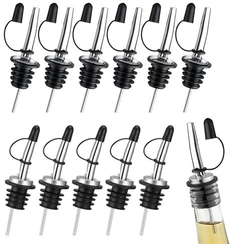 Pinnplugg för spritflaskor, dropplock med pip - 12 stycken flasklock | för bar kundvagn vin drycker