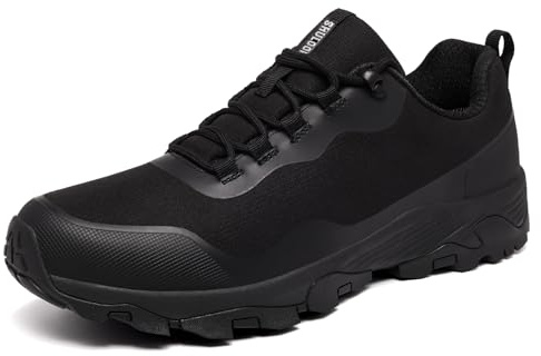 SHULOOK Waterproof Hiking Shoes for Men,Lightweight Anti-Slip Outdoor Trekking Shoe Black