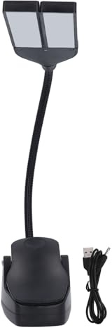 Vnbuimzls Folding Music Stand Light, Portable LED Clip On Piano Lamp, Professional 3 Brightness Adjustable, Super Bright Reading Light with Flexible Metal Hose, for Musicians, Pianists, Stud