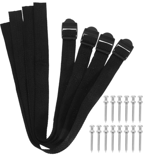 JOINPAYA Juego de Clavos para Césped 4.2 CM Correas Ajustables, Estacas de Metal 58 MM, Accesorio Aireador Manual para Jardín, Herramienta para Airear y Cuidar Césped Exterior