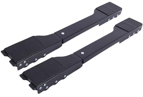 Topiky Heavy Duty Apparatrullar, Utdragbart Justerbart Skjutreglage för Apparatflytt, Utdragbart Tvättmaskinstativ Möbelrullar Mobila Kylskåpsunderlag Möbelskjutare (Svarta hjul)