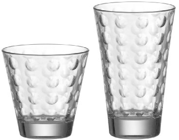 Leonardo Ciao Optic Wasser-Gläser, 12er Set, spülmaschinengeeignete Saft-Gläser, Trink-Becher aus Glas mit Muster, 215 ml, 035245