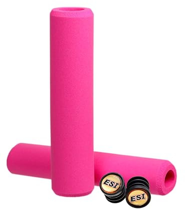 ESI Grips Chunky - Silicone MTB Grips - Ultimate Comfort and Control for Mountain Bikers and E-Bike Riders, Durable Bicycle Handlebar Grips for a Smooth Ride (Pink)