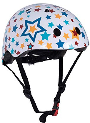 Kiddimoto Fahrrad Helm für Kinder / Fahrradhelm / Design Sport Helm für skates, roller, scooter, laufrad - Stars / Sterne - M (53-58cm)