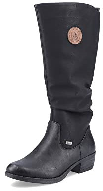 Rieker Damen Winterstiefel 93157, Frauen Stiefel, wasserabweisend, riekerTEX,uebergangsschuhe,Winterboots,warm,gefüttert,schwarz (00),41 EU / 7.5 UK