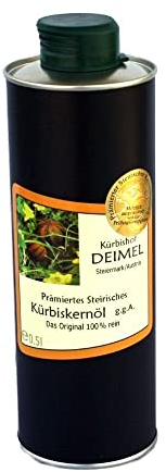 Kürbishof DEIMEL Steiermark/Austria - Olio di semi di zucca originale della Stiria in Austria - Lattina da 500 ml - Con garanzia di origine - Direttamente dal produttore