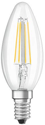 OSRAM Filament LED Lampe mit E14 Sockel, Kerzenform, Tageslicht, 6500 K, 4 W, Ersatz für 40-W-Glühbirne, LED Retrofit CLASSIC B