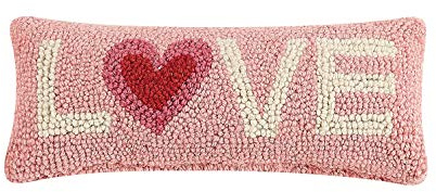Peking Handicraft 30TG443C05OB Love Blown Filled Hook Pillow, 12-inch Length, Wool and Cotton