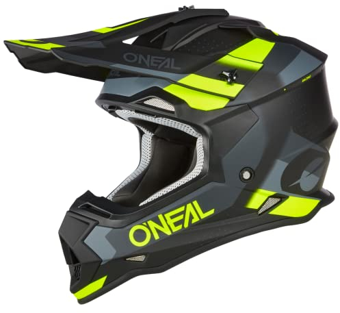 O'NEAL | Motocross-Helm | MX Enduro | ABS-Schale, Lüftungsöffnungen für optimale Kühlung | 2SRS Helmet SPYDE V.23 | Erwachsene | Schwarz Grau Neongelb | Größe XXL (63/64 cm)