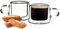 HOMLA Cembra 2-er Espressotassen Set Doppelwandige Gläser 80 ml Kaffeegläser Kaffeetassen Set Modern Espressogläser Teegläser mit Henkel - Transparent