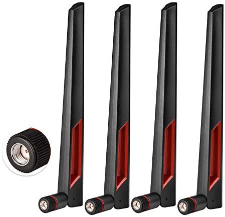 Superbat WLAN Antenne mit RP-SMA Stecker 2.4GHz 5GHz 5.8GHz Dual Band Antenne für PCI-E WiFi Netzwerkkarte USB Wireless Camera Router Hotspot 4-Stück