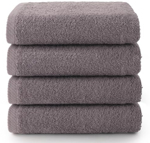Top Towel - Plus - Toallas baño - 4 toallas de cara o bidet - 30x50 cms - Algodon 100% - Gris