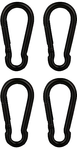 HOMPER M8 Karabinerhaken,4 Stück Edelstahl Sonnensegel Zubehör,Sonnenschutz Befestigung Segel Hängematten Boxsack Camping Angeln Wandern Belastbarkeit 200kg, 80 x 8 mm