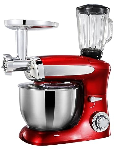 Robot Batidora Amasadora Repostería Capacidad De 6,5 L 6 Velocidades Robot De Cocina Eléctrica Con Gancho Para Masa, Batidor De Alambre Y Batidor Para Pastel De Ensalada De Alimentos De Trigo 1300W (