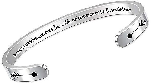 HZBLAZ Pulseras Inspiradoras con Frases Aliento Grabadas Regalos amistad Amiga Amigo Hermano Hermana Hija Hijo Mujer Hombre Obsequio Perfecto para Cumpleaños Graduación Navidad Joyería de Compañía